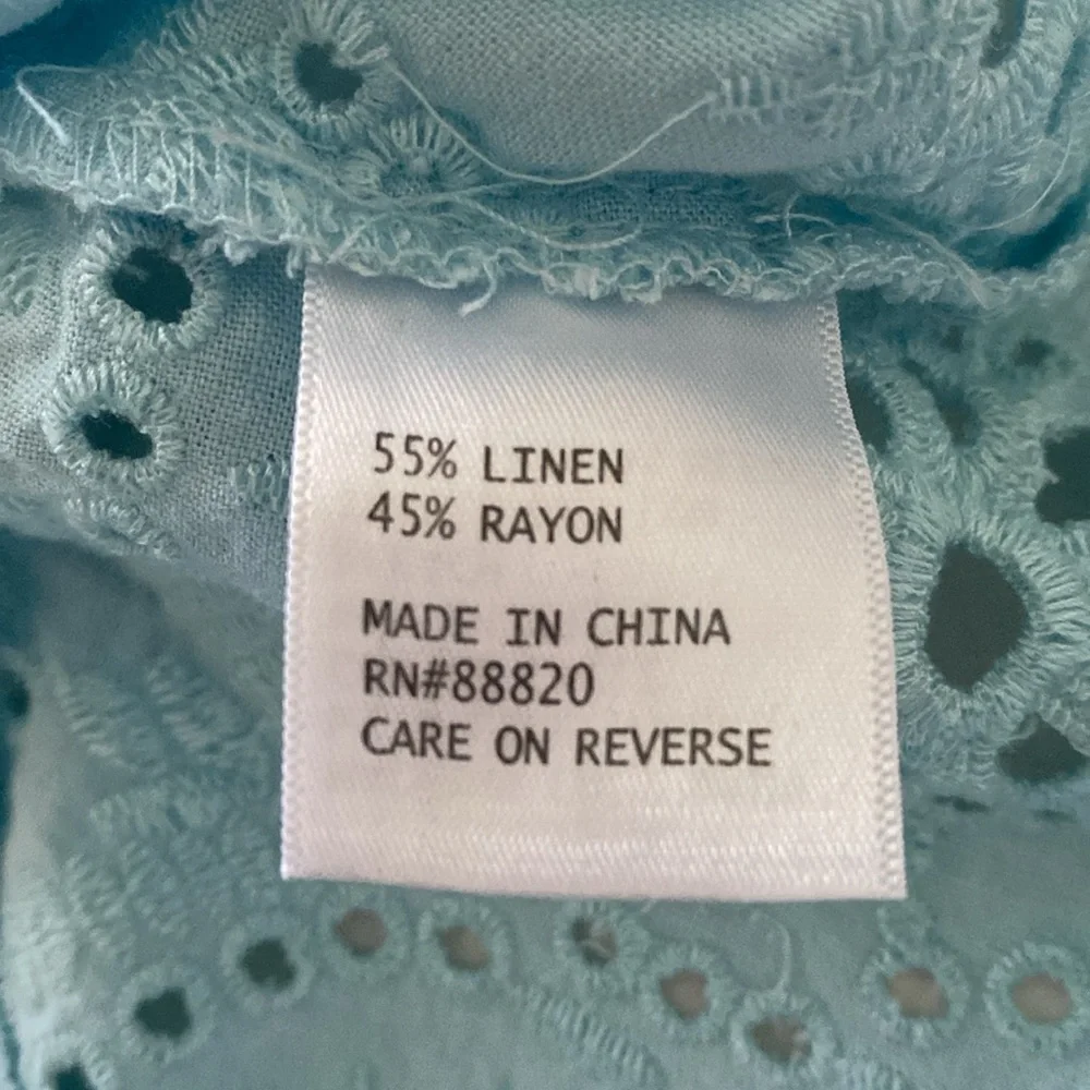Marina Luna linen blend top beach vacation holiday cruise - Picture 7 of 8